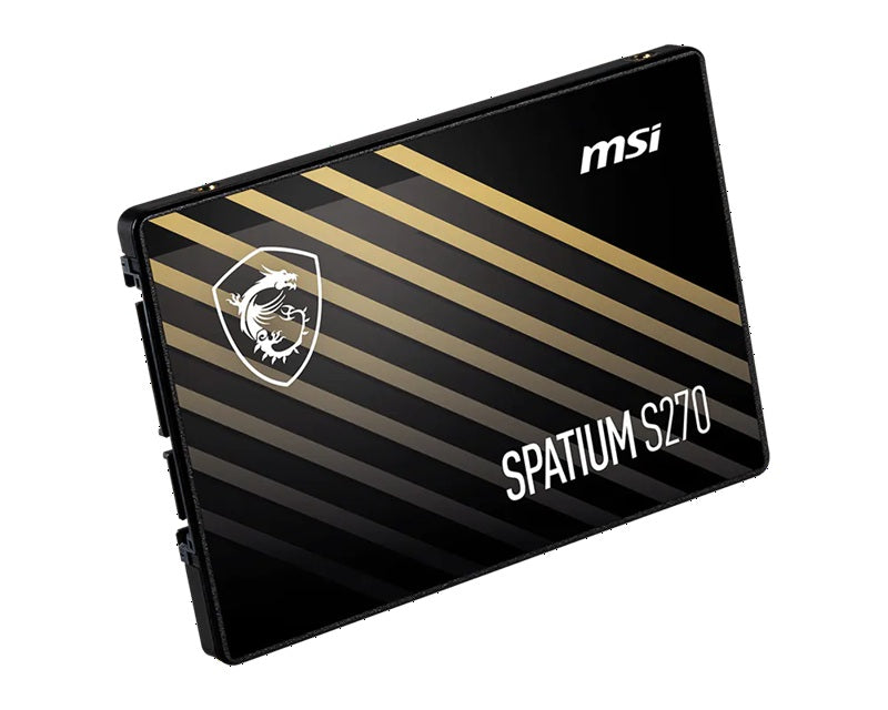 MSI SPATIUM S270 480GB 2.5" SATA III SSD — 500MB/s Read 450MB/s Write 3D NAND 250TBW 5YR