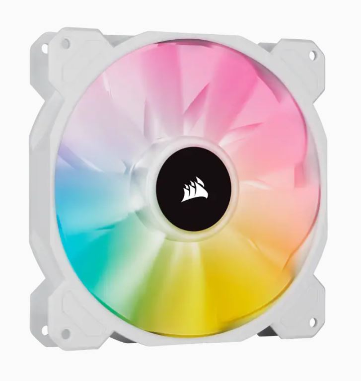 Corsair SP140 RGB Elite White 140mm RGB LED Case Fan with AirGuide — Single Pack