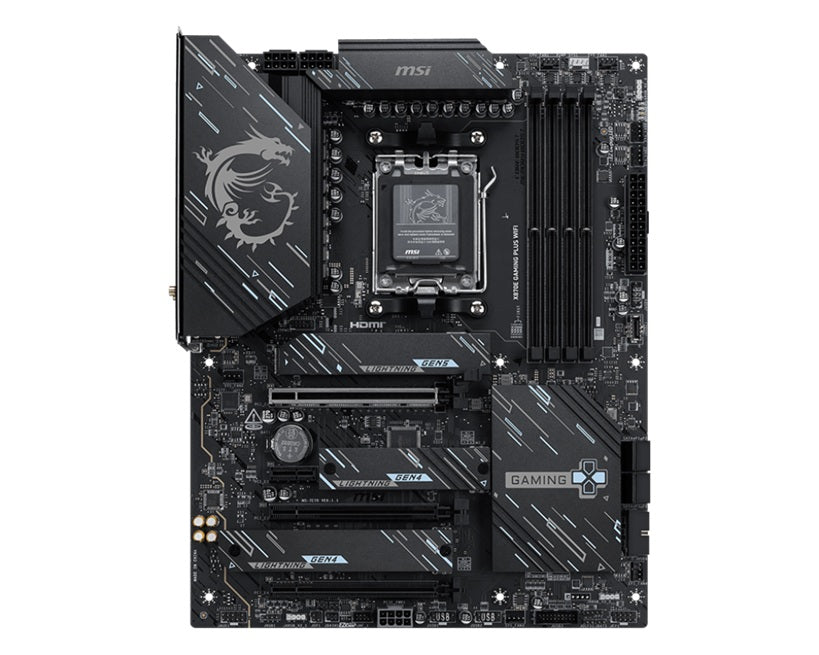 MSI X870E GAMING PLUS WIFI ATX AMD AM5 Motherboard DDR5 8200MHz PCIe 5.0 M.2 Gen5 Wi-Fi 7 5G LAN USB4 USB 20G