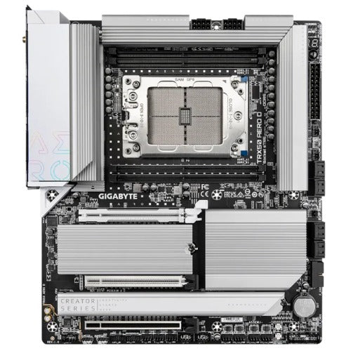 Gigabyte TRX50 AERO D E-ATX AMD Threadripper sTR5 Workstation Motherboard — DDR5 ECC 1TB PCIe 5.0 Wi-Fi 7 USB4