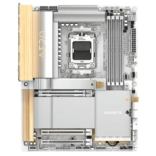 Gigabyte X870E AERO X3D WOOD ATX AMD AM5 Motherboard DDR5 256GB USB4 Wi-Fi 7 MT7927 5GbE PCIe 5.0 M.2 HDMI