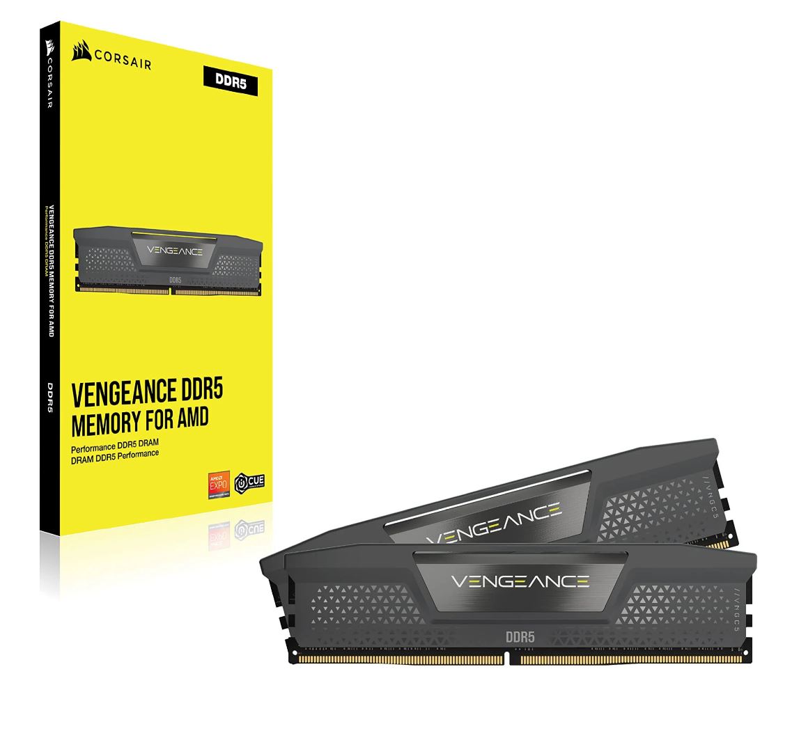 Corsair Vengeance 32GB (2x16GB) DDR5-6000 CL30 Desktop Gaming RAM Black — AMD EXPO Intel XMP