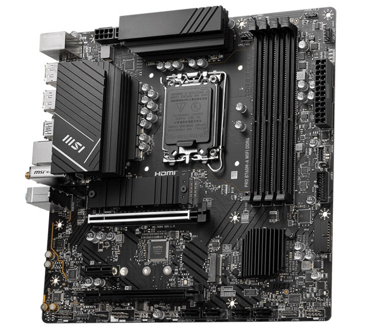 MSI PRO B760M-A WIFI DDR4 Micro-ATX Intel B760 LGA1700 Motherboard — DDR4 Wi-Fi 6 128GB Dual M.2 PCIe 4.0
