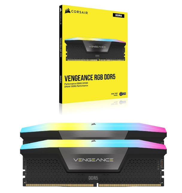 Corsair Vengeance RGB 32GB (2x16GB) DDR5-6200 CL36 1.3V Desktop Gaming RAM Black
