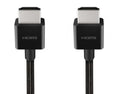 Belkin 8K Ultra High Speed HDMI 2.1 Braided Cable (2M) - Black (AV10176bt2M-BLK), 8k @ 60Hz, 4K @ 120Hz, Dolby Vision, HDR 10, 2 Years Warranty