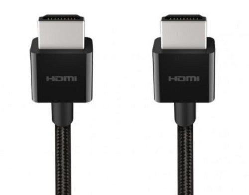 Belkin 8K Ultra High Speed HDMI 2.1 Braided Cable (2M) - Black (AV10176bt2M-BLK), 8k @ 60Hz, 4K @ 120Hz, Dolby Vision, HDR 10, 2 Years Warranty