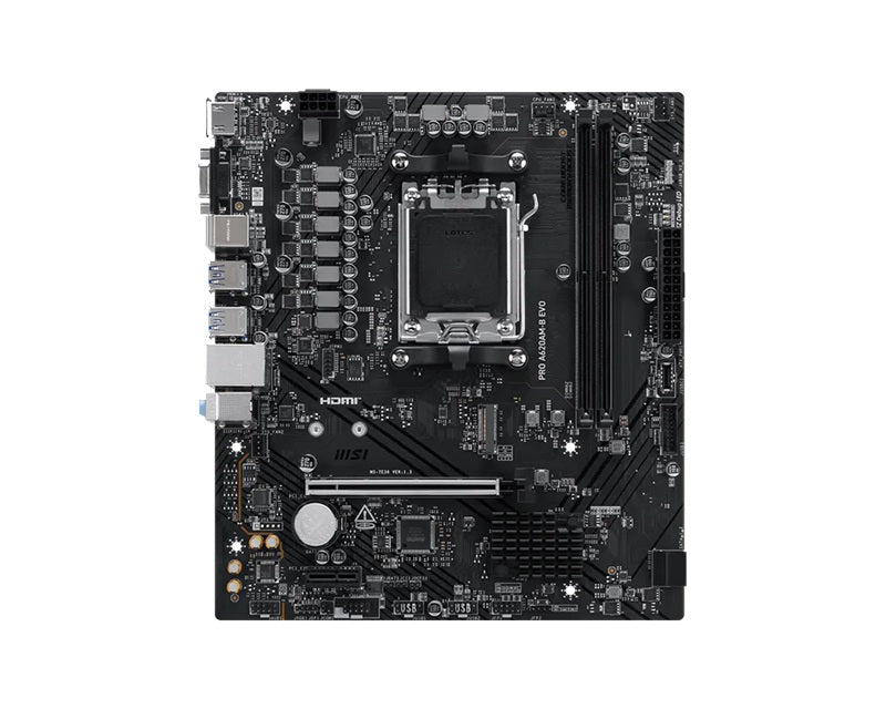 MSI PRO A620AM-B EVO ATX AMD AM5 Motherboard 2x DDR5 128GB PCIe 4.0 M.2 2x SATA HDMI VGA 2.5G LAN