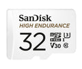 SanDisk High Endurance 32GB microSD Card 100MB/s Read 40MB/s Write 2500hrs 4K UHD V30 U3 Dash Cam Security Camera