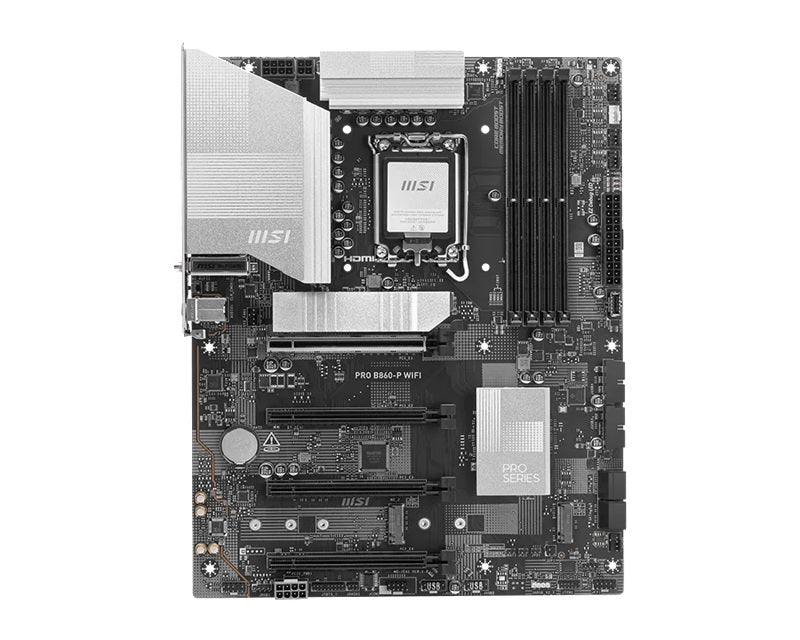 MSI PRO B860-P WIFI ATX Intel B860 LGA1851 Motherboard — DDR5 Wi-Fi 7 4-Slot 3xM.2 8x USB 2.0