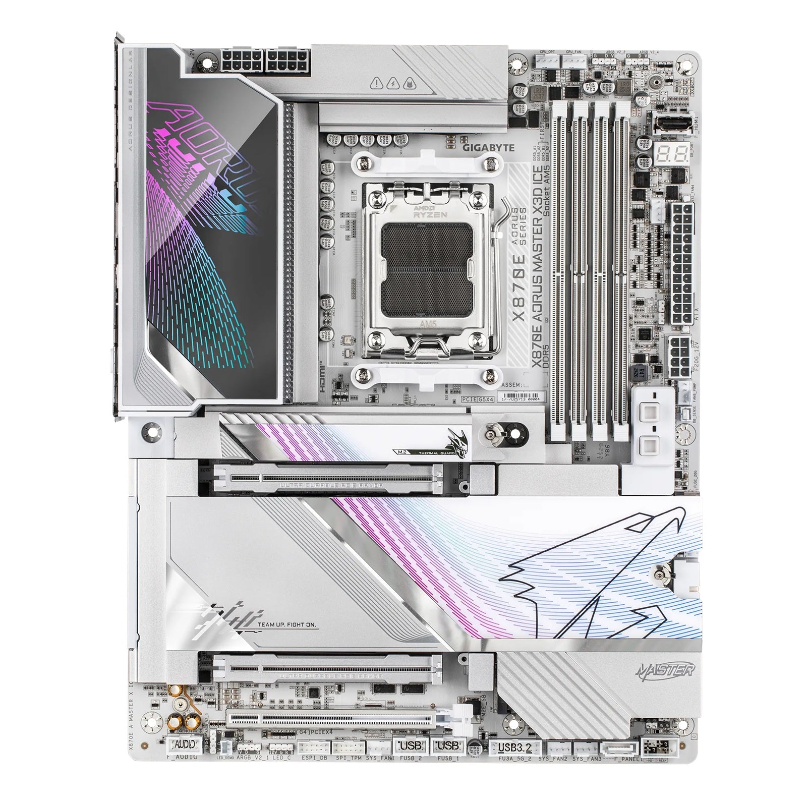 Gigabyte X870E AORUS MASTER X3D ICE White ATX AMD AM5 Motherboard DDR5 256GB 10GbE+5GbE Wi-Fi 7 USB4 PCIe 5.0