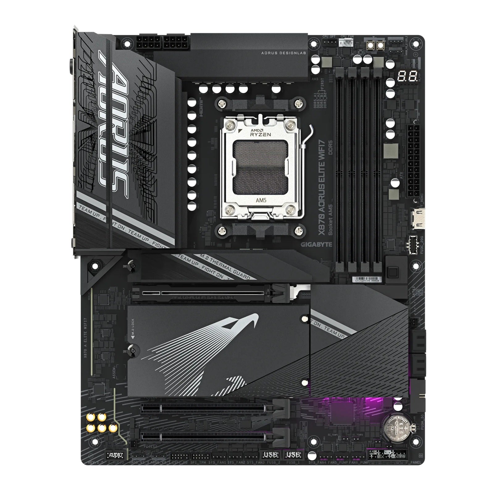 Gigabyte X870 AORUS ELITE WIFI7 ATX AMD AM5 Motherboard 4x DDR5 256GB 3x PCIe 4x M.2 4x SATA USB 3.2 USB-C Wi-Fi 7