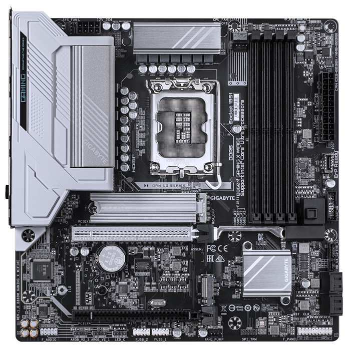 Gigabyte B860M GAMING X WIFI6E Micro-ATX Intel B860 LGA1851 Motherboard — DDR5 Wi-Fi 6E 4-Slot 2xM.2