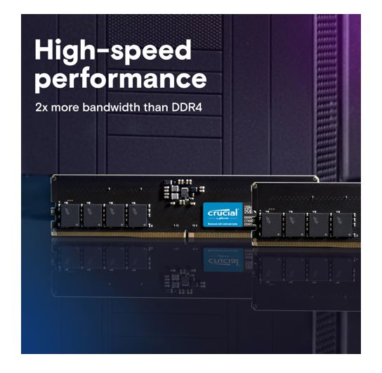 Crucial 64GB (1x64GB) DDR5-5600 CL46 UDIMM Desktop RAM
