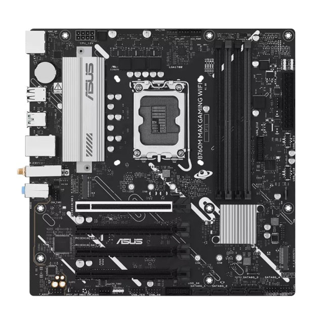 ASUS B760M MAX GAMING WIFI Micro-ATX Intel B760 LGA1700 Motherboard — DDR5 Wi-Fi 6 PCIe 5.0 3xM.2 192GB