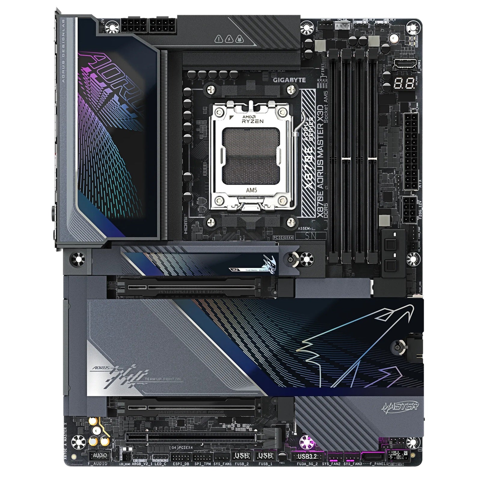 Gigabyte X870E AORUS MASTER X3D ATX AMD AM5 Motherboard DDR5 256GB USB4 Wi-Fi 7 10GbE+5GbE PCIe 5.0 M.2 HDMI