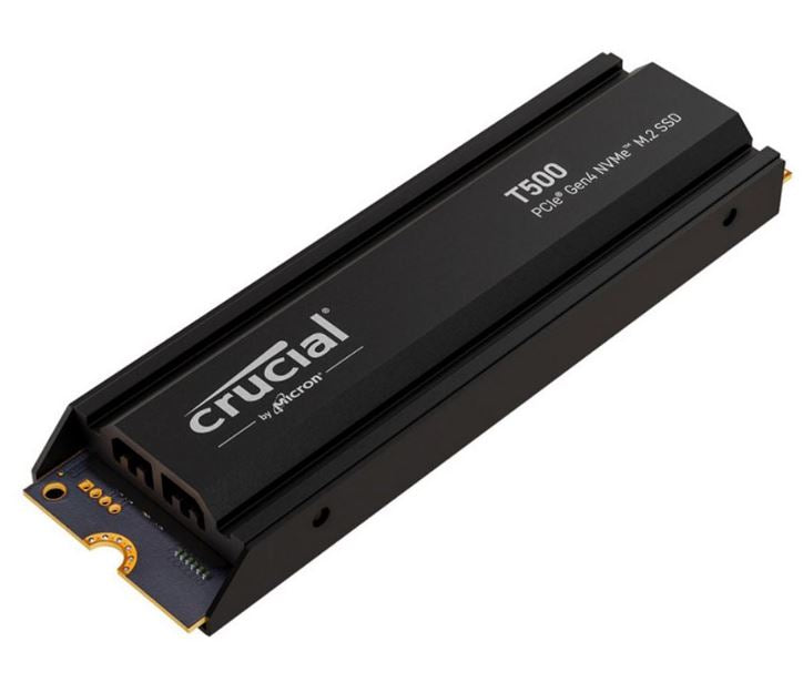 Crucial T500 4TB M.2 2280 PCIe Gen4 NVMe SSD with Heatsink — 7400MB/s Read 7000MB/s Write 2400TBW PS5 5YR