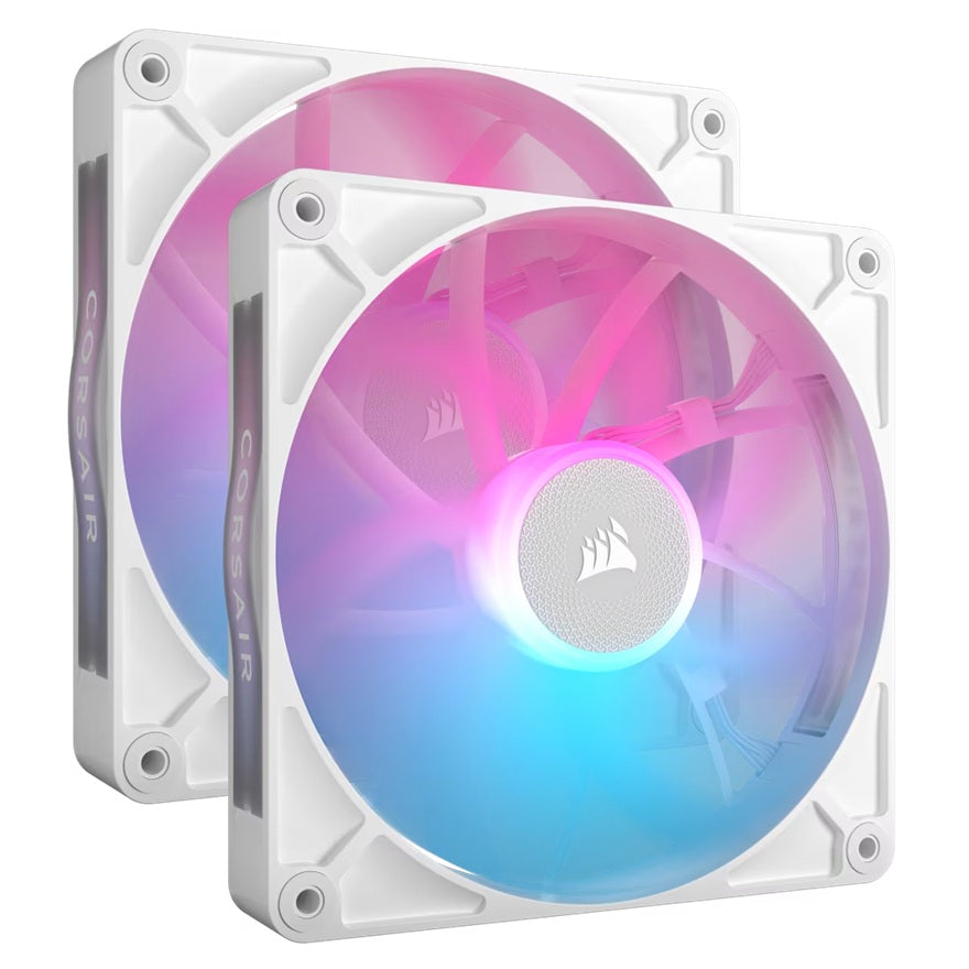 Corsair iCUE LINK RX140 RGB White 140mm PWM Fans Dual Kit with iCUE LINK Hub — 2x Fans iCUE Ecosystem