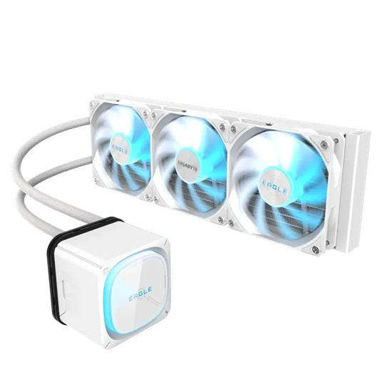 Gigabyte EAGLE 360 ICE White 360mm AIO Liquid CPU Cooler 3x120mm ARGB Fans 600-2000RPM Copper Pump Intel LGA1851/1700 AMD AM5/AM4