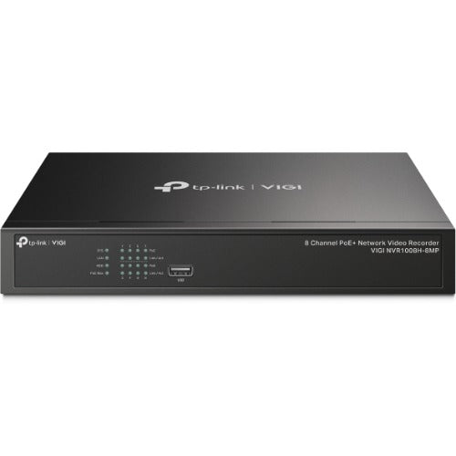 TP-Link VIGI NVR1008H-8MP 8 Channel PoE+ Network Video Recorder — 113W PoE Budget 4K Output 16MP H.265+ (HDD Not Included)