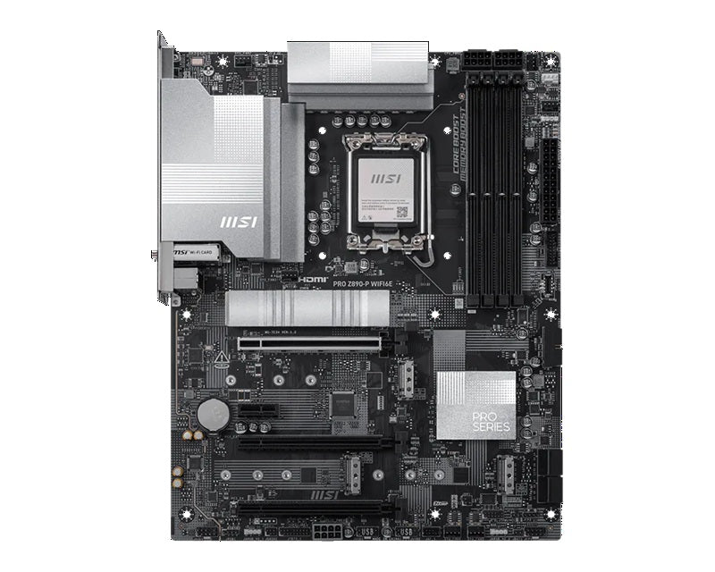 MSI PRO Z890-P WIFI6E ATX Intel Z890 LGA1851 Motherboard — DDR5 Wi-Fi 6E PCIe 5.0 4xM.2 5G LAN USB 20Gbps