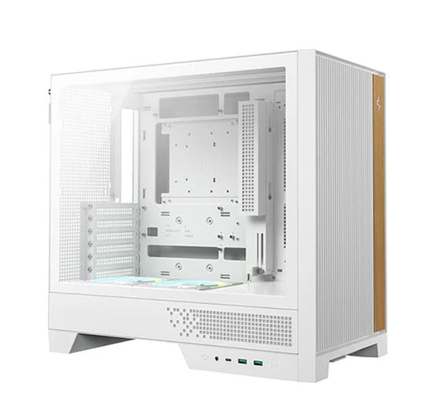 DeepCool CL600 White ATX Compact Mid-Tower Case Tempered Glass 2x Pre-Installed Fans Clean Cable Mgmt