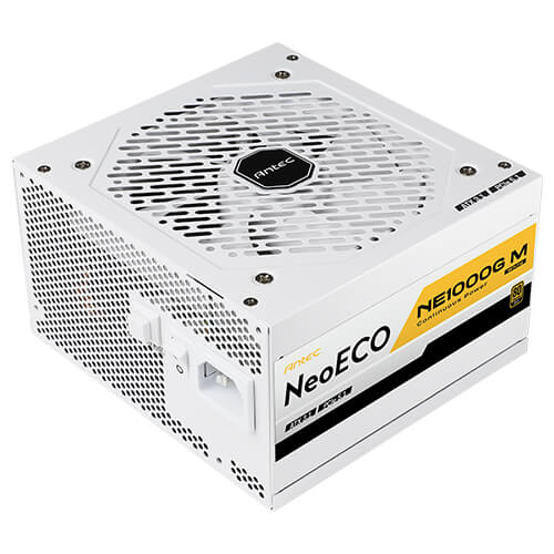 Antec NE1000G White 1000W 80+ Gold Fully Modular ATX 3.0 PCIe 5.0 120mm Silent Fan 10YR Warranty