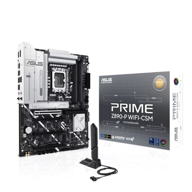 ASUS PRIME Z890-P WIFI-CSM ATX Intel LGA1851 Motherboard DDR5 192GB PCIe 5.0 4x M.2 4x SATA Wi-Fi