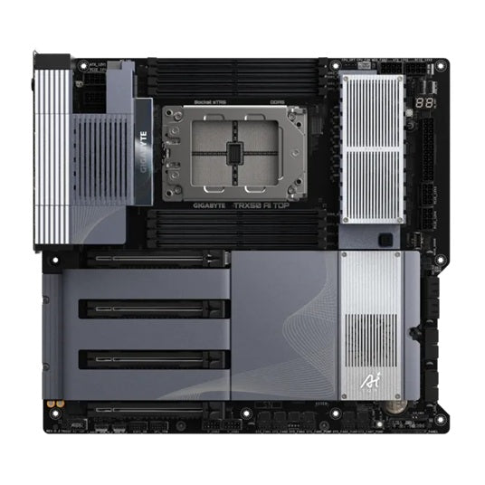 Gigabyte TRX50 AI TOP E-ATX AMD Ryzen Threadripper sTR5 Motherboard DDR5 ECC RDIMM 2TB PCIe 5.0 USB4 Wi-Fi 7 Dual 10GbE
