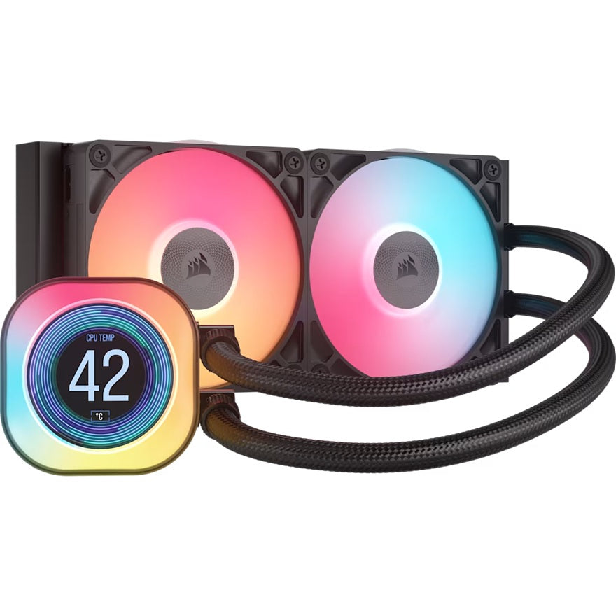 Corsair iCUE LINK TITAN 240 RX LCD Black 240mm AIO Liquid CPU Cooler LCD Pump 73.5CFM 2100RPM 36dB Intel AMD