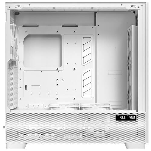 Antec Flux PRO White E-ATX Premium Birch Case Iunity Temp Display CPU/GPU LED 6x Fans ARGB PSU Shift