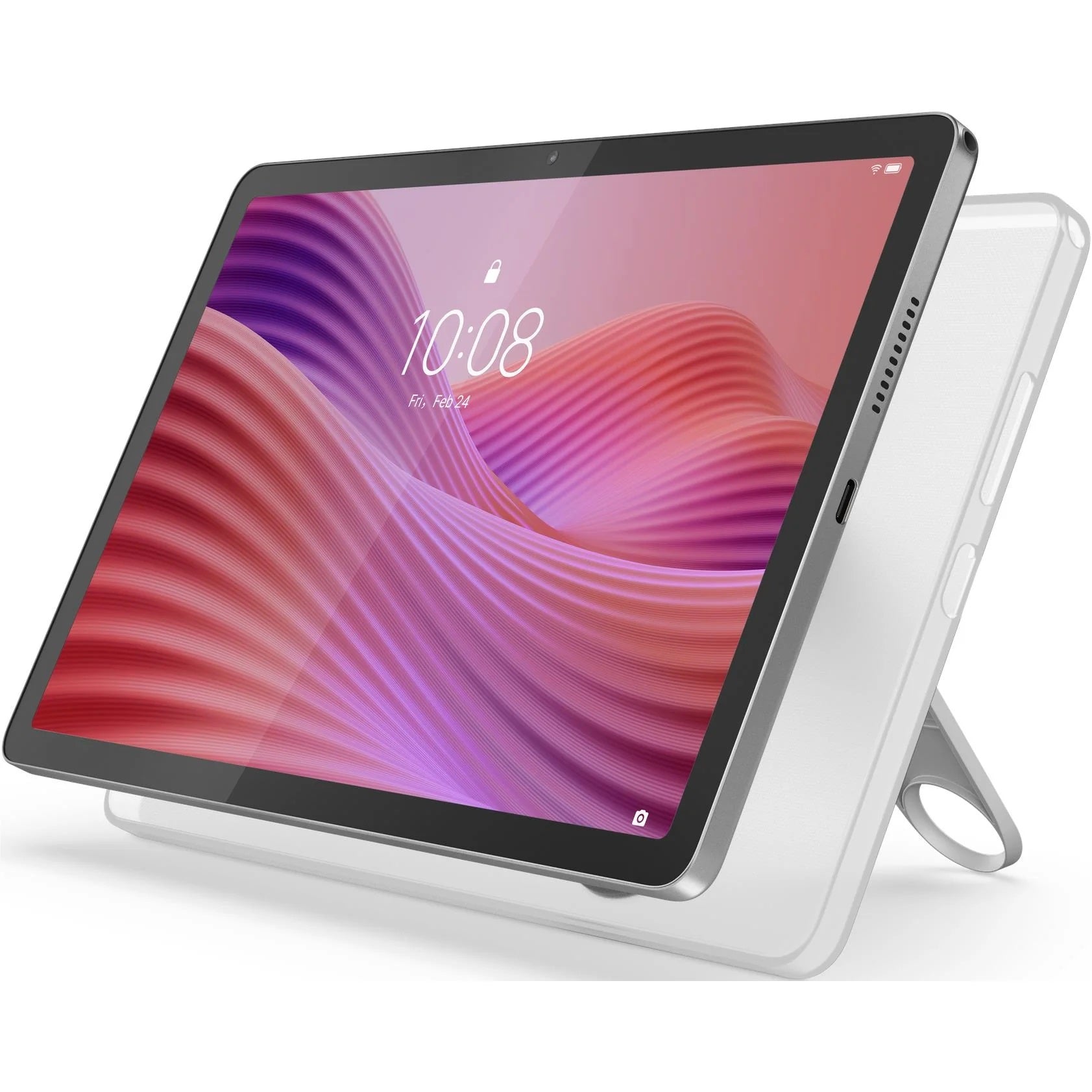 Lenovo Tab 10.1" LTE 4GB 64GB Android Tablet Luna Grey with Clear Case — FHD+ 8MP 5100mAh
