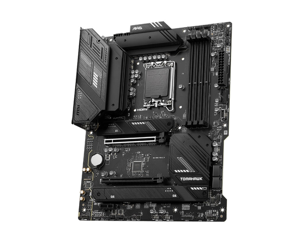 MSI MAG B760 TOMAHAWK WIFI ATX Intel B760 LGA1700 Motherboard — DDR5 Killer Wi-Fi 6E 4-Slot 3xM.2 USB-C