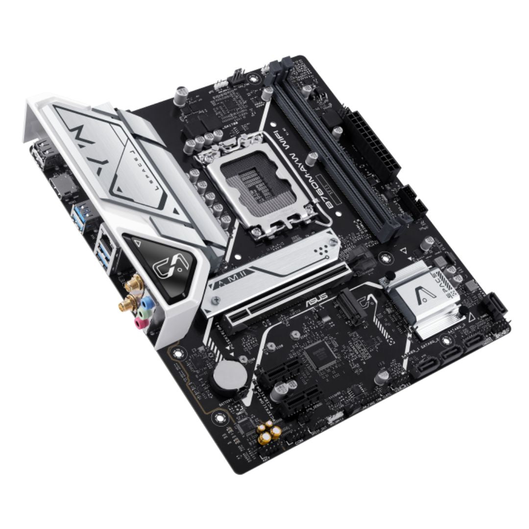 ASUS B760M-AYW WIFI Micro-ATX Intel B760 LGA1700 Motherboard — DDR5 Wi-Fi 6 2.5GbE Dual M.2 HDMI 4K