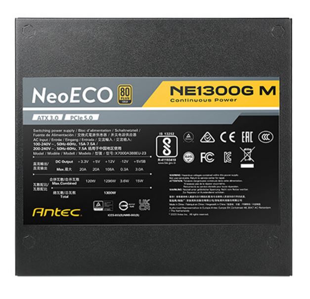 Antec NE1300G 1300W 80+ Gold Fully Modular ATX 3.0 PCIe 5.0 FDB Fan Japanese Capacitors 10YR Warranty