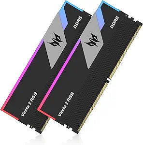 Acer Predator VESTA II RGB 32GB (2x16GB) DDR5-6000 CL36 UDIMM Desktop RAM Black