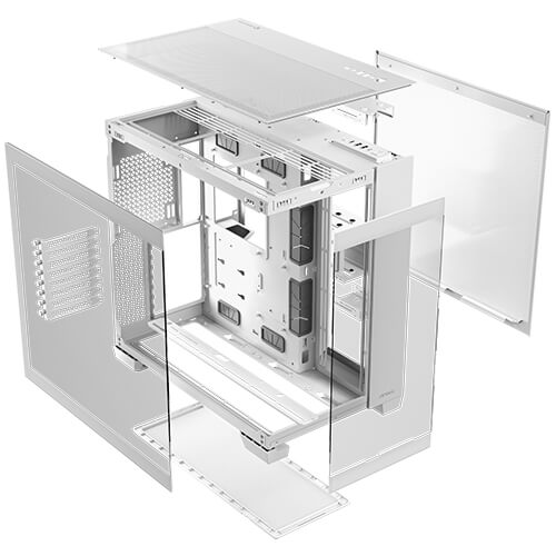 Antec C8 White ATX E-ATX Seamless Tempered Glass Case USB-C 360mm Liquid Cooler Top Bottom Side USB 3.0