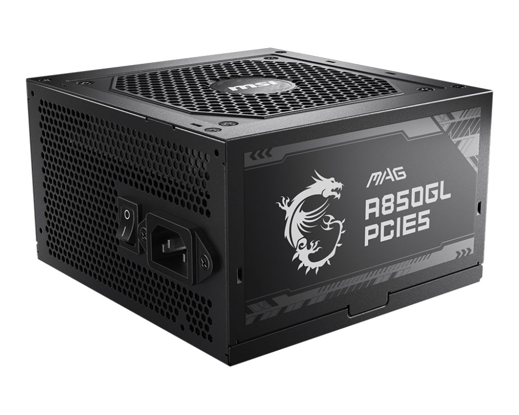 MSI MAG A850GL PCIe5 White 850W 80+ Gold Fully Modular ATX Power Supply FDB Fan Active PFC