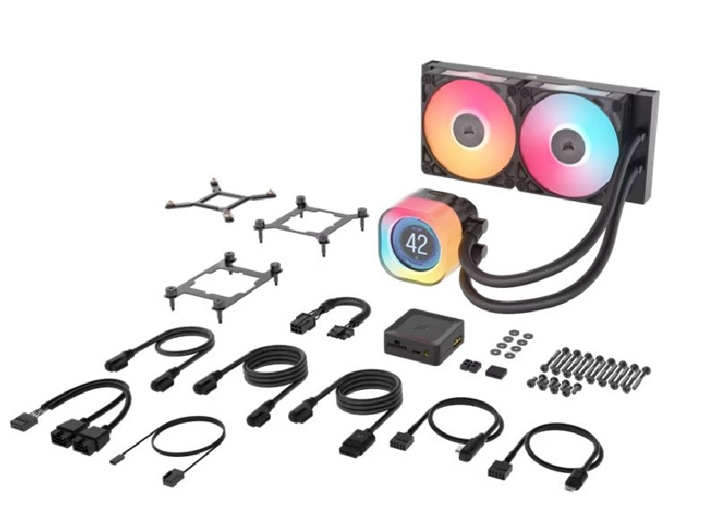 Corsair iCUE LINK TITAN 240 RX LCD Black 240mm AIO Liquid CPU Cooler LCD Pump 73.5CFM 2100RPM 36dB Intel AMD