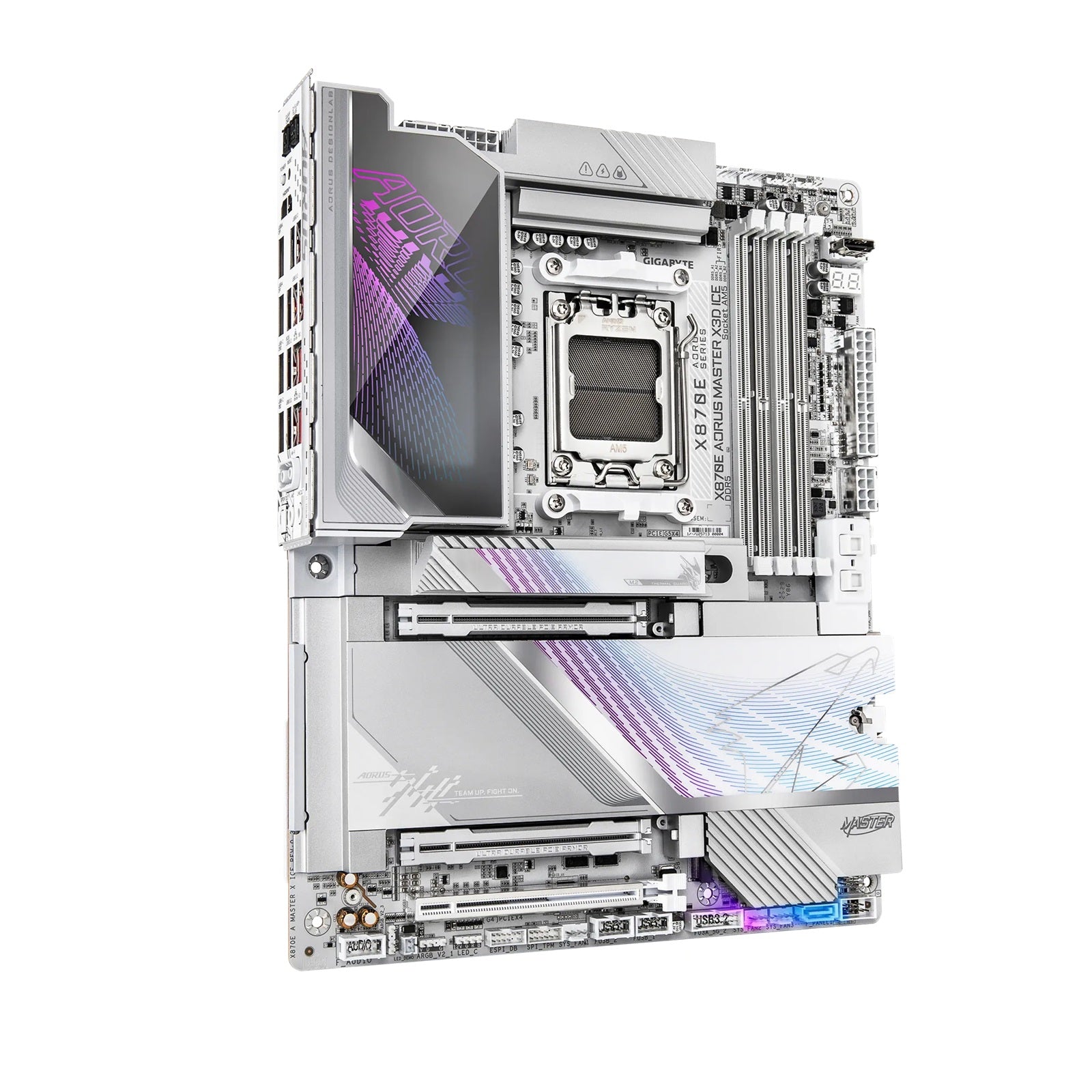 Gigabyte X870E AORUS MASTER X3D ICE White ATX AMD AM5 Motherboard DDR5 256GB 10GbE+5GbE Wi-Fi 7 USB4 PCIe 5.0