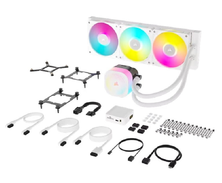 Corsair iCUE LINK TITAN 360 RX RGB AIO White 360mm Liquid CPU Cooler 73.5CFM 2100RPM Aluminum Rad Intel AMD