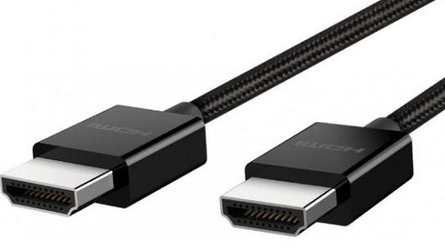 Belkin 8K Ultra High Speed HDMI 2.1 Braided Cable (2M) - Black (AV10176bt2M-BLK), 8k @ 60Hz, 4K @ 120Hz, Dolby Vision, HDR 10, 2 Years Warranty