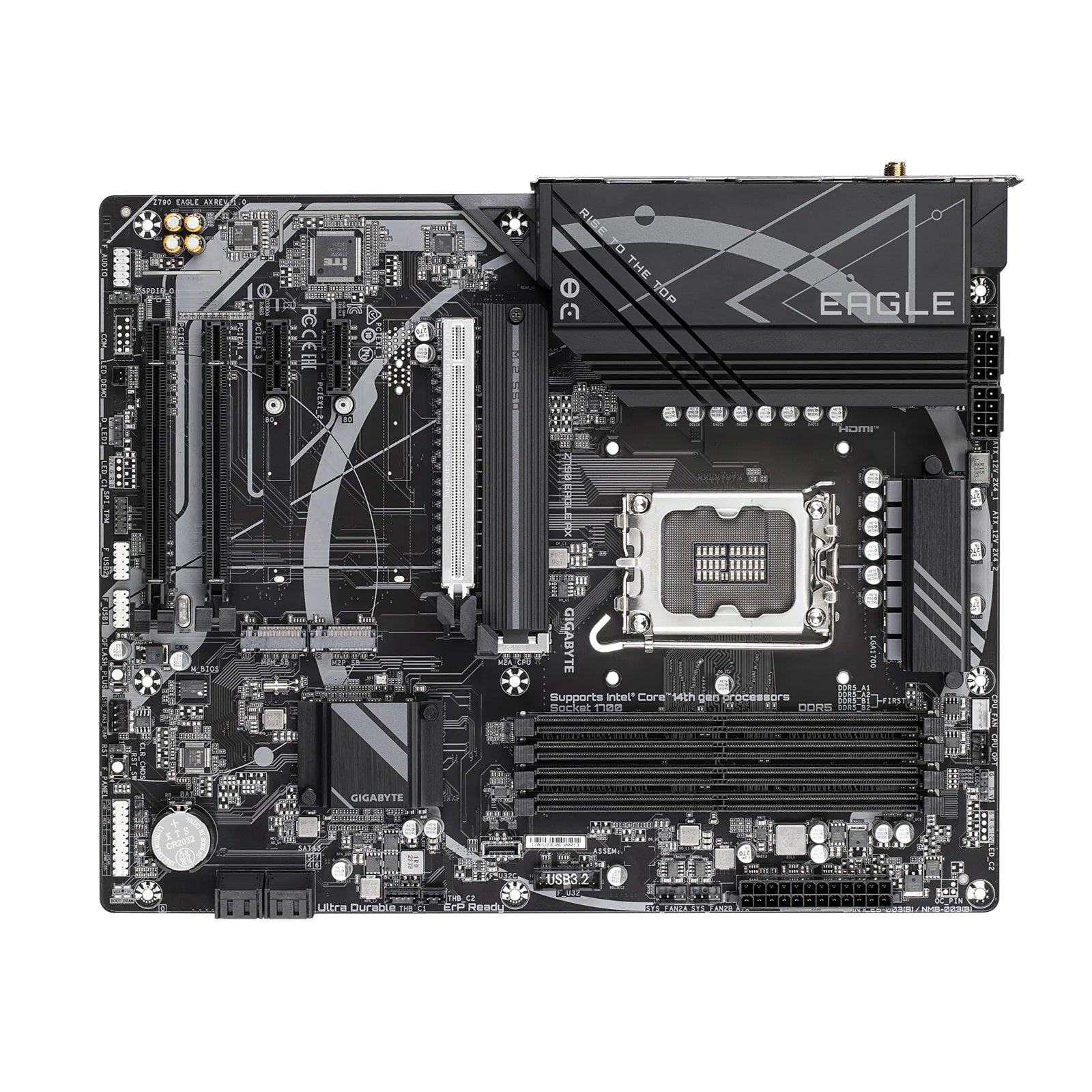 Gigabyte Z790 EAGLE AX ATX Intel Z790 LGA1700 Motherboard — DDR5 Wi-Fi 6E 4-Slot 3xM.2 USB-C PCIe 5.0