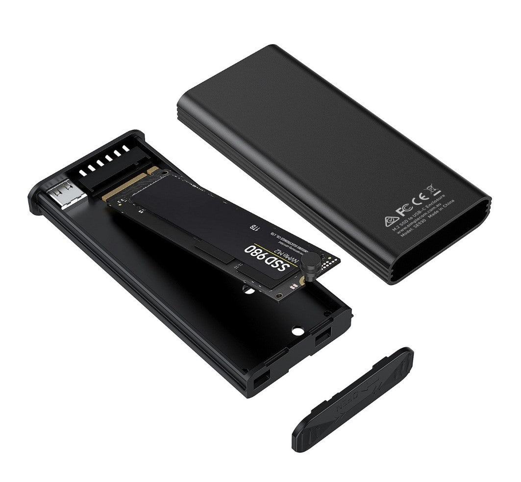 Simplecom SE530 NVMe SATA M.2 SSD to USB-C Enclosure with SMART LED Screen USB 3.2 Gen2 10Gbps