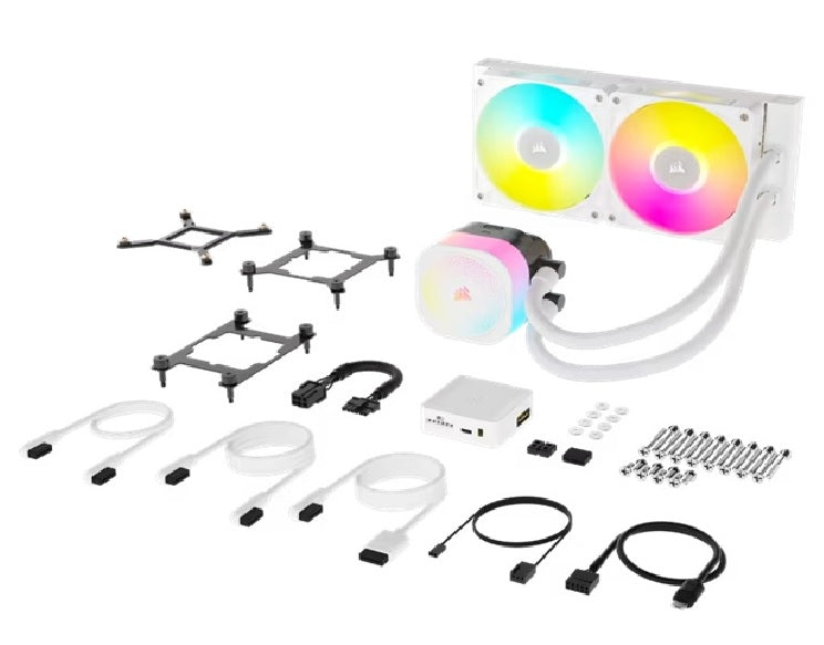 Corsair iCUE LINK TITAN 240 RX RGB AIO White 240mm Liquid CPU Cooler 73.5CFM 2100RPM Aluminum Rad Intel AMD