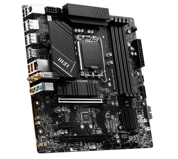 MSI PRO B760M-A WIFI DDR4 Micro-ATX Intel B760 LGA1700 Motherboard — DDR4 Wi-Fi 6 128GB Dual M.2 PCIe 4.0