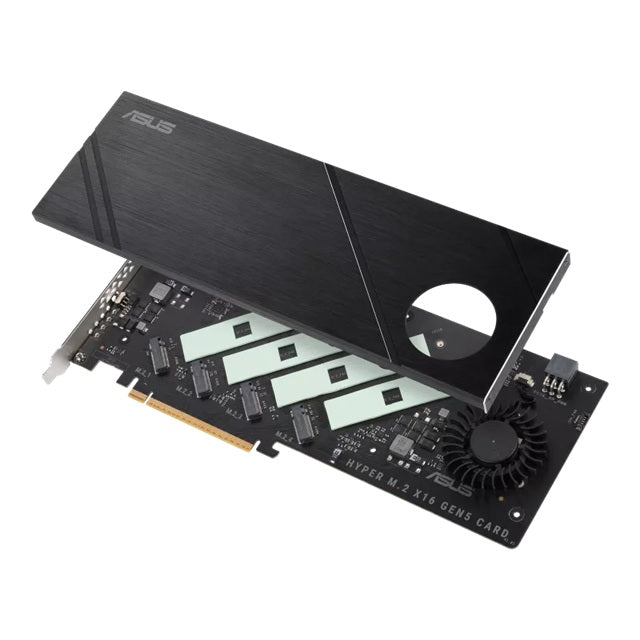 ASUS HYPER M.2 X16 GEN 5 Card PCIe 5.0/4.0 Supports 4x NVMe M.2 2242/2260/2280/22110 up to 512Gbps