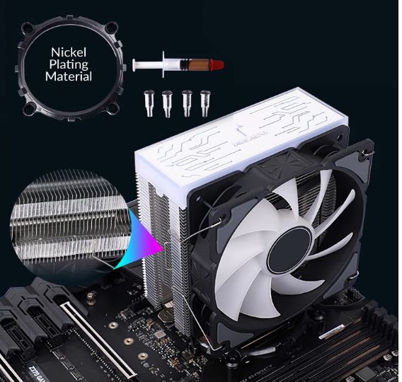 Antec A400i RGB Single Tower CPU Cooler — 4 Direct Heat Pipes 120mm PWM RGB Fan 72CFM Intel LGA1700/115X/1200 AMD AM4