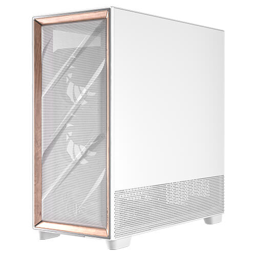 Antec Flux PRO White E-ATX Premium Birch Case Iunity Temp Display CPU/GPU LED 6x Fans ARGB PSU Shift
