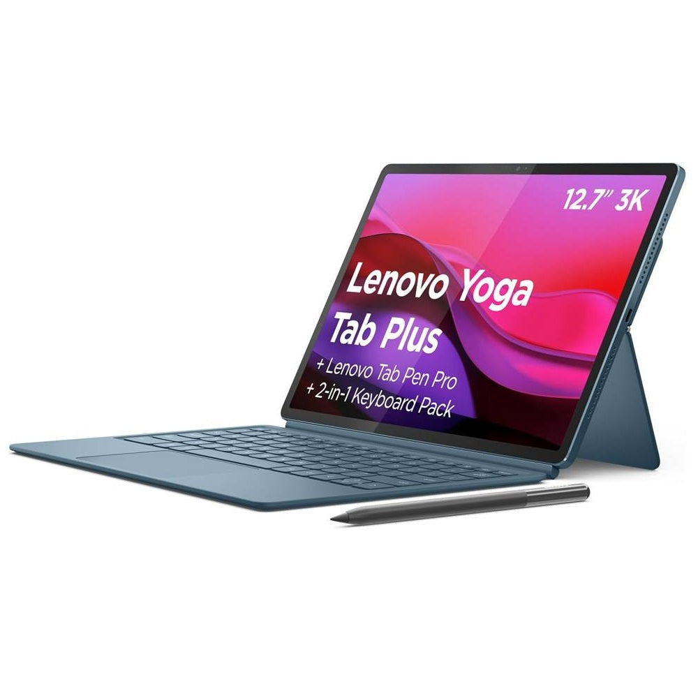 Lenovo Yoga Tab Plus AI 12.7" Wi-Fi 16GB 512GB Android Tablet with Keyboard and Pen Tidal Teal — 13MP 10200mAh