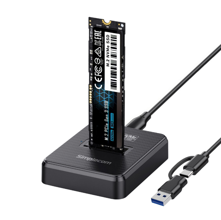 Simplecom SD511 M.2 SSD Docking Station NVMe SATA Dual Protocol USB 3.2 Gen2 10Gbps USB-C